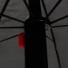 Szürke polyrattan napozóágy napernyővel