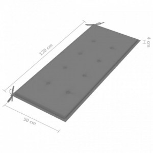 2 személyes tömör eukaliptuszfa kerti pad párnával 120 cm