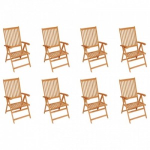 8 db dönthető tömör tíkfa kerti szék