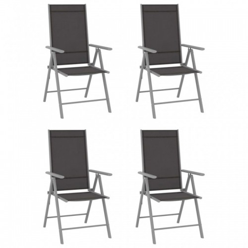 4 db fekete összecsukható textilén kerti szék