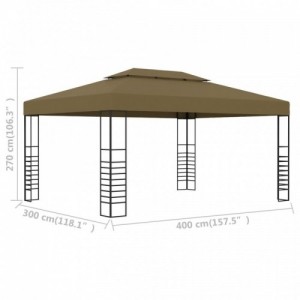 Tópszínű pavilon 3 x 4 m 180 g|m²