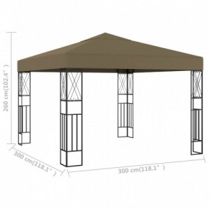 Tópszínű szövetpavilon 3 x 3 m