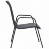 4 db antracitszürke rakásolható acél és textilén kerti szék