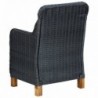 2 db sötétszürke polyrattan kerti szék párnával