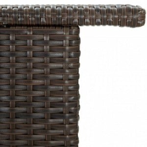 Barna polyrattan kerti bárasztal 120 x 55 x 110 cm