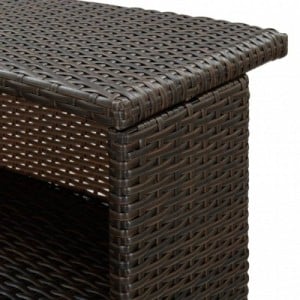 Barna polyrattan kerti bárasztal 120 x 55 x 110 cm