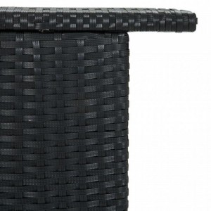 Fekete polyrattan kerti bárasztal 120 x 55 x 110 cm