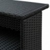 Fekete polyrattan kerti bárasztal 120 x 55 x 110 cm