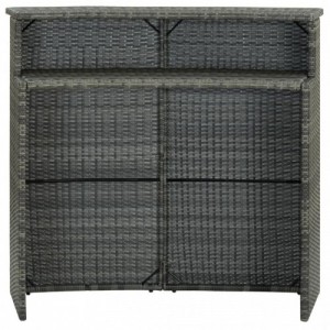 Szürke polyrattan kerti bárasztal 120 x 55 x 110 cm