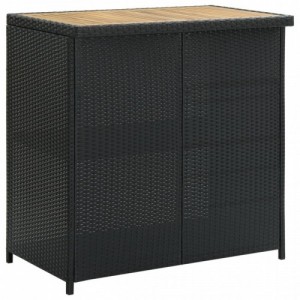 3 részes fekete polyrattan bárszett