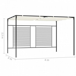 Krémszínű pavilon behúzható tetővel 3 x 4 x 2,3 m 180 g|m²