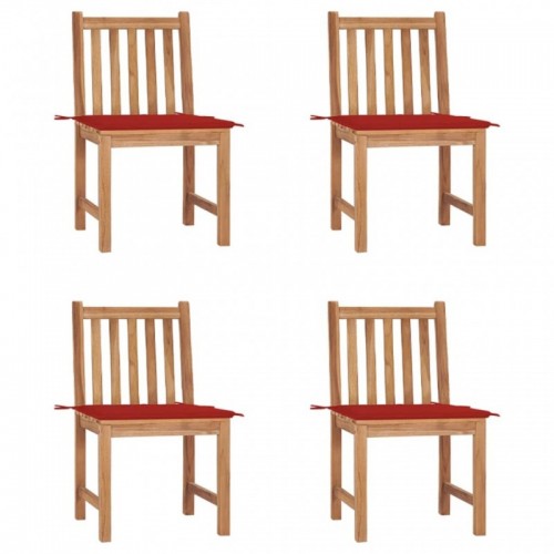 4 db tömör tíkfa kerti szék párnákkal