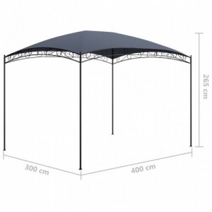 Antracitszürke pavilon 3 x 4 x 2,65 m 180 g|m²