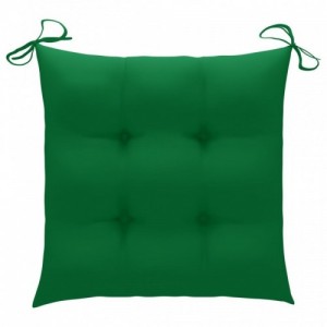 2 db tömör tíkfa Batavia szék zöld párnával