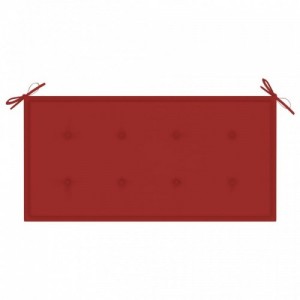 Tömör tíkfa kerti pad piros párnával 112 cm