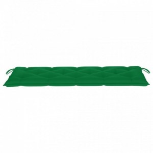 Tömör tíkfa kerti pad zöld párnával 150 cm