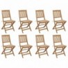 8 db összecsukható tömör akácfa kerti szék párnákkal