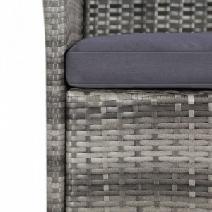 11 részes szürke polyrattan kültéri étkezőgarnitúra párnával