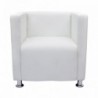 Fehér műbőr kocka alakú fotel