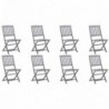 8 db tömör akácfa összecsukható kültéri szék