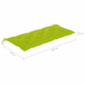 Tömör akácfa kerti pad párnával 120 cm