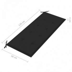 Tömör akácfa kerti pad párnával 120 cm