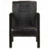 Fekete valódi kecskebőr fotel 60 x 80 x 87 cm