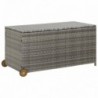 Világosszürke polyrattan kerti tárolóláda 120 x 65 x 61 cm