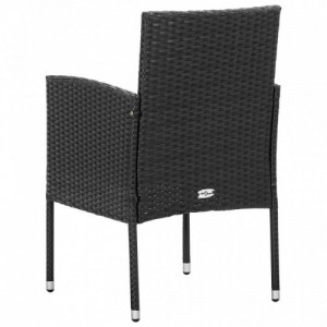 2 db fekete polyrattan kerti szék