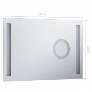 LED-es fürdőszobai falitükör érintésérzékelővel 100 x 60 cm