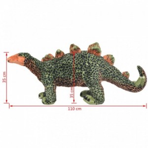 Álló, zöld és narancssárga plüss stegosaurus XXL