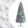 Fehér száloptikás megvilágított műkarácsonyfa 240 cm