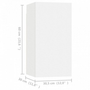 4 db fehér szerelt fa TV-szekrény 30,5 x 30 x 60 cm