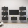 7 db szürke szerelt fa TV-szekrény 30,5 x 30 x 60 cm
