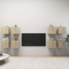 8 db sonoma-tölgy falra szerelhető TV-szekrény 30,5x30x30 cm