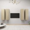 4 db sonoma-tölgy szerelt fa TV-szekrény 30,5x30x110 cm