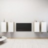 4 db fehér-sonoma színű szerelt fa TV-szekrény 30,5x30x60 cm