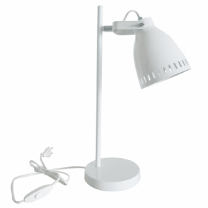 Asztali lámpa, fehér|fém, AIDEN TYP 1
