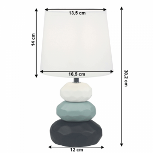 Asztali lámpa, fehér|kék|fekete, LENUS