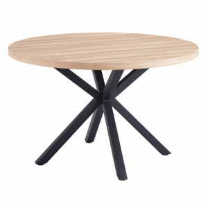 Étkezőasztal, sonoma tölgy|fekete, átmérő 120 cm, MEDOR