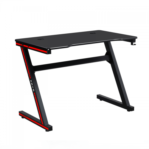 Gamer asztal|számítógépasztal, fekete|piros, MACKENZIE 100cm