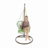 Függő szék, pamut+fém|zöld greenery, AMADO 2 NEW