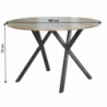 Étkezőasztal, szürke tölgy|fekete, átmérő 100 cm, AKTON