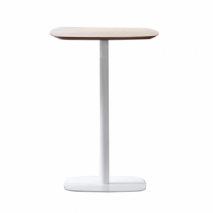 Bárasztal, tölgy|fehér, MDF|fém, átmérő 60 cm, HARLOV