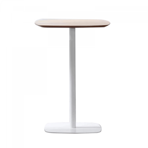 Bárasztal, tölgy|fehér, MDF|fém, átmérő 60 cm, HARLOV