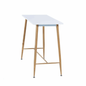 Bárasztal, fehér|bükk, MDF|fém, 110x50 cm, DORTON
