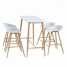 Bárasztal, fehér|bükk, MDF|fém, 110x50 cm, DORTON