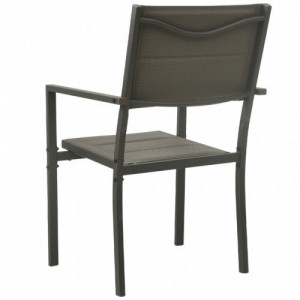 4 db antracitszürke textilén és acél kerti szék