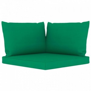 Négyszemélyes kerti kanapé zöld párnákkal