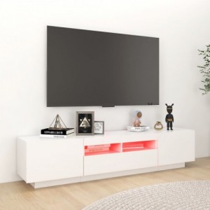 Fehér TV-szekrény LED-lámpákkal 180 x 35 x 40 cm
